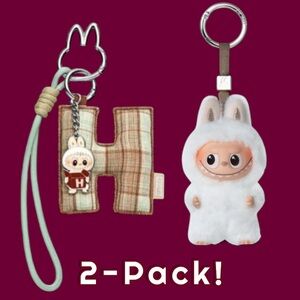 2 Pack Pop Mart The Monsters Pin For Love Labubu & Pin For Love Letter Pendant H
